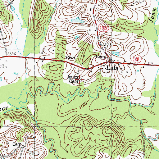 Topographic Map of Joe Jones Cemetery, KY