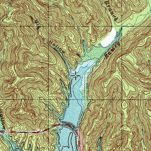 Topographic Map of Big Hollow, KY