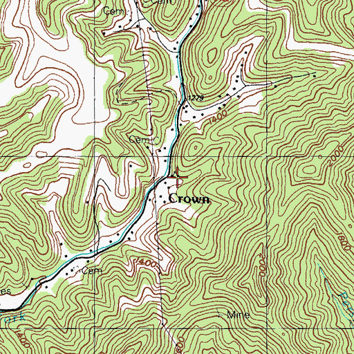 Topographic Map of Crown, KY
