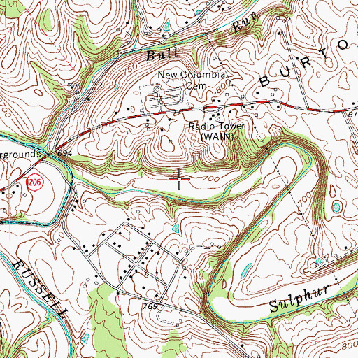 Topographic Map of Adair County, KY