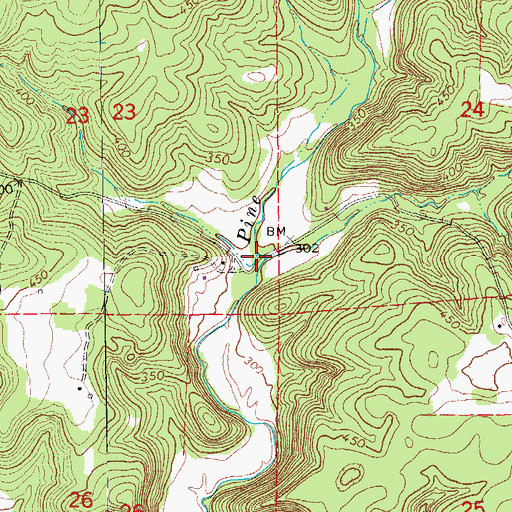 Topographic Map of Mars Branch, AR