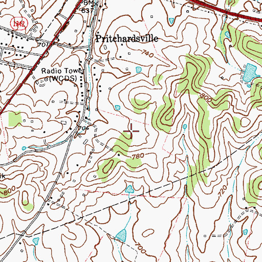 Topographic Map of Barren County, KY