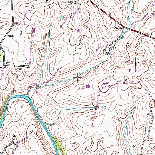 Topographic Map of Bourbon County, KY