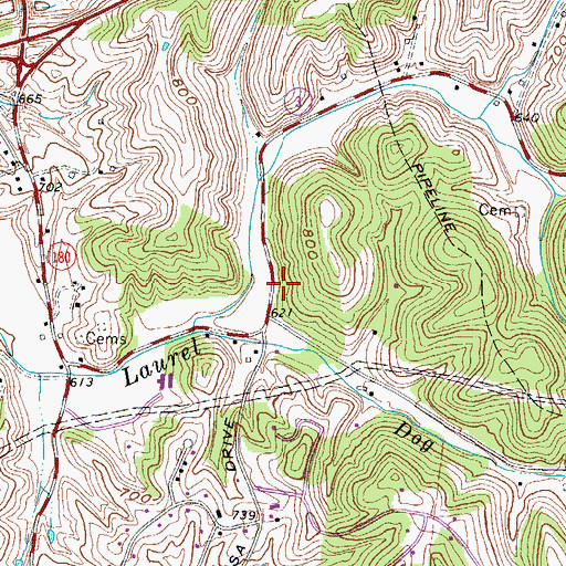Topographic Map of Boyd County, KY