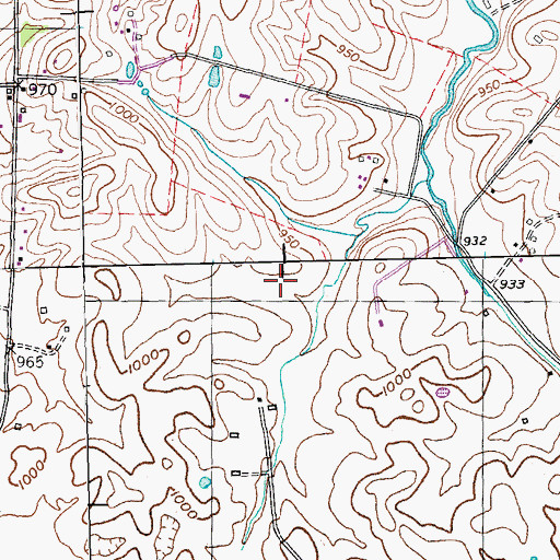 Topographic Map of Boyle County, KY