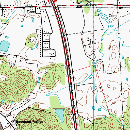 Topographic Map of Bullitt County, KY