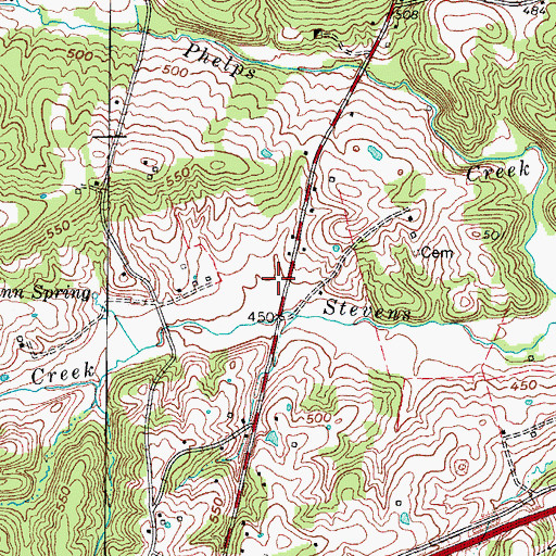 Topographic Map of Caldwell County, KY