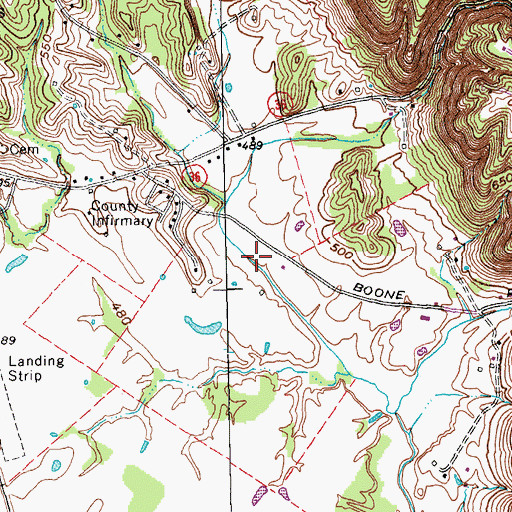 Topographic Map of Carroll County, KY