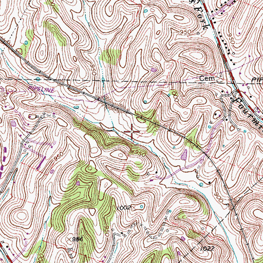 Topographic Map of Clark County, KY