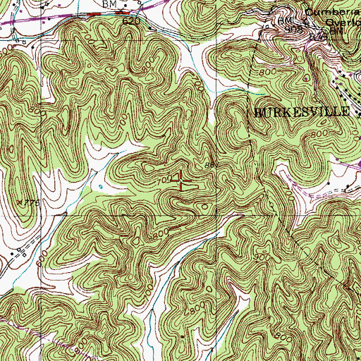 Topographic Map of Cumberland County, KY
