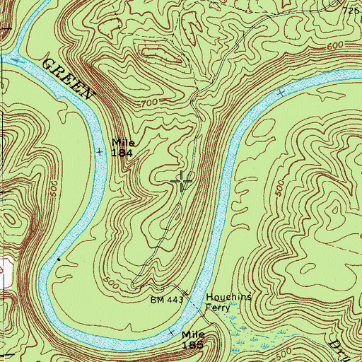 Topographic Map of Edmonson County, KY