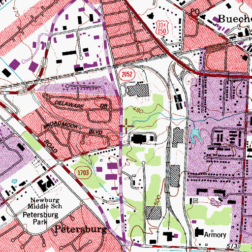 Topographic Map of Jefferson County, KY