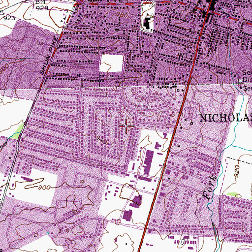 Topographic Map of Jessamine County, KY