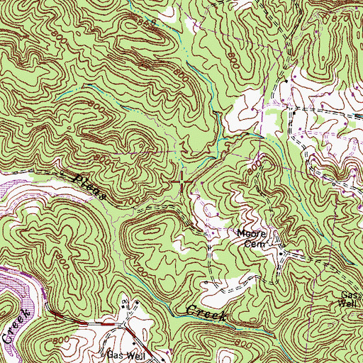 Topographic Map of Lawrence County, KY