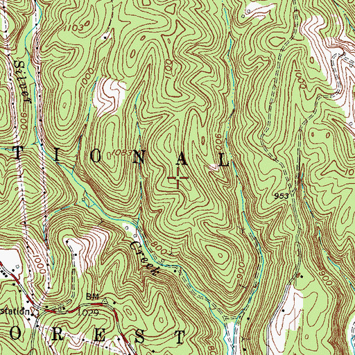 Topographic Map of Lee County, KY