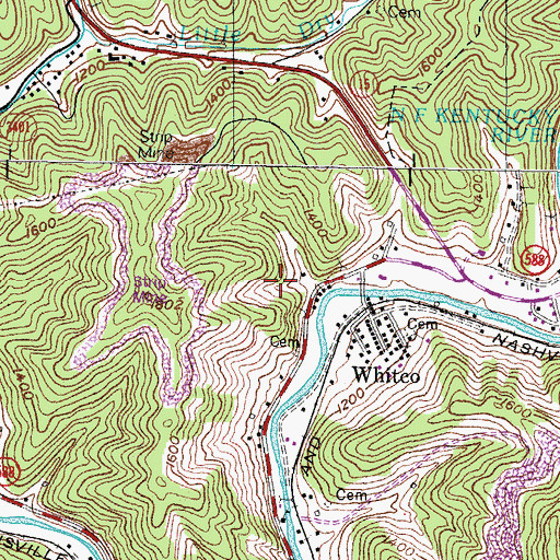 Topographic Map of Letcher County, KY