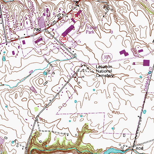 Topographic Map of Marion County, KY