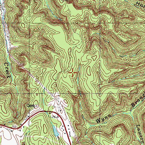 Topographic Map of Menifee County, KY