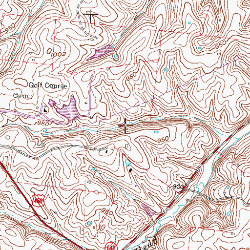 Topographic Map of Montgomery County, KY