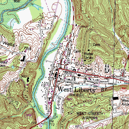 Topographic Map of Morgan County, KY