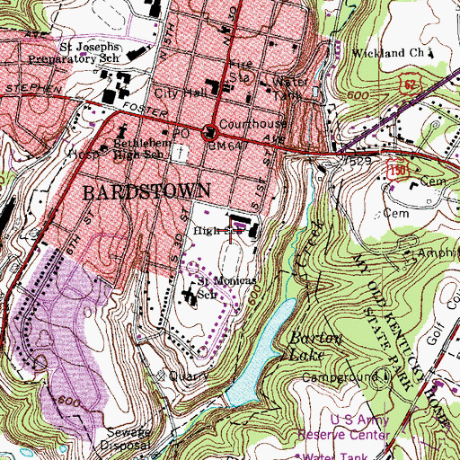 Topographic Map of Nelson County, KY