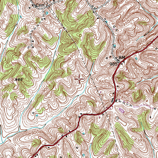 Topographic Map of Nicholas County, KY