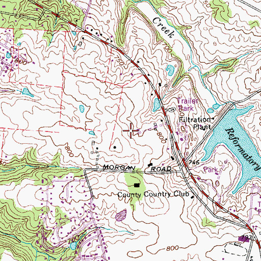 Topographic Map of Oldham County, KY