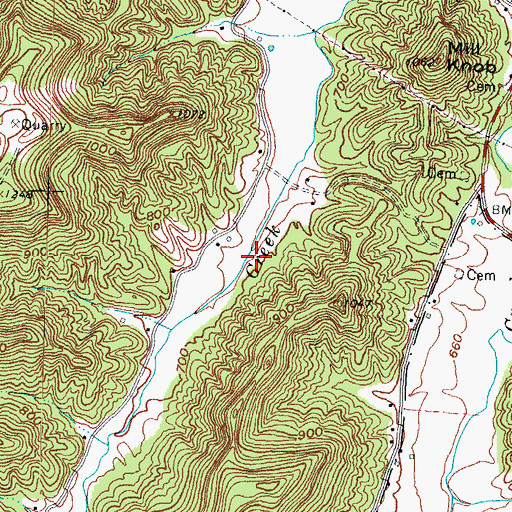Topographic Map of Powell County, KY