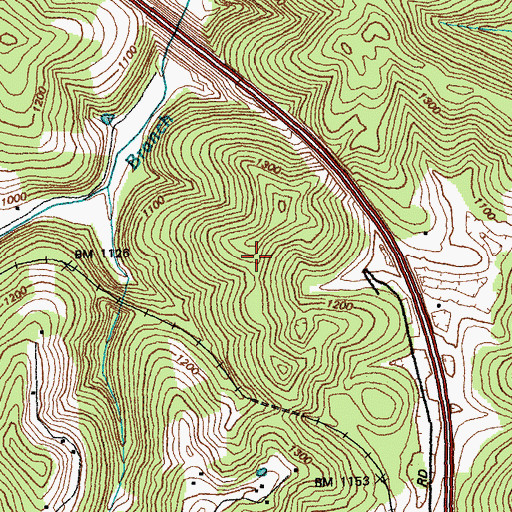 Topographic Map of Rockcastle County, KY