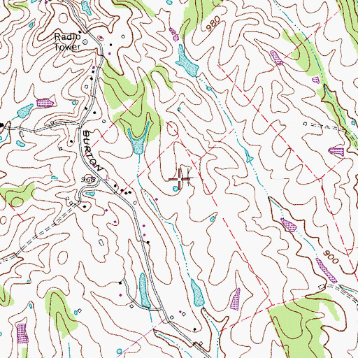 Topographic Map of Scott County, KY
