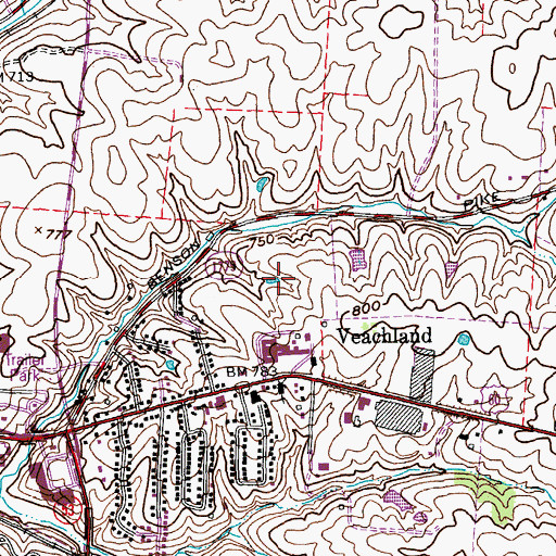 Topographic Map of Shelby County, KY