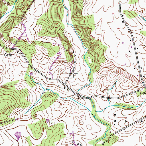 Topographic Map of Todd County, KY