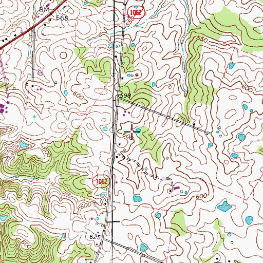 Topographic Map of Trigg County, KY