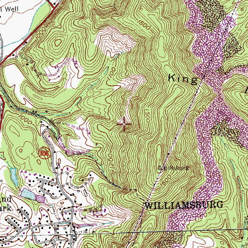 Topographic Map of Whitley County, KY