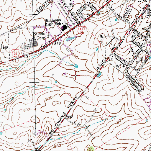 Topographic Map of Woodford County, KY