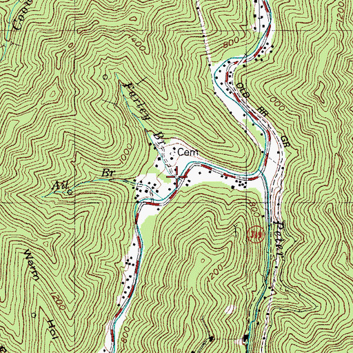 Topographic Map of Farley Branch, KY