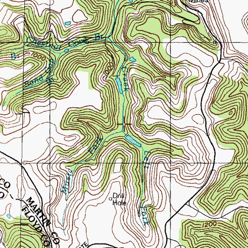 Topographic Map of Left Fork Rockcastle Creek, KY