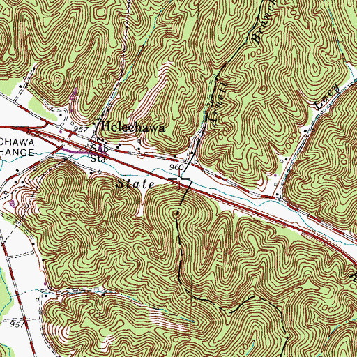 Topographic Map of Arnett Branch, KY