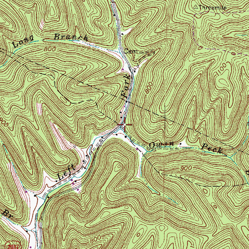 Topographic Map of Owen Peck Branch, KY