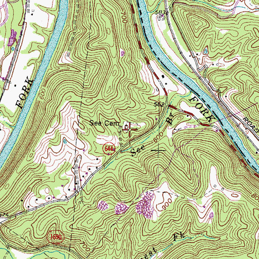 Topographic Map of See Cemetery, KY