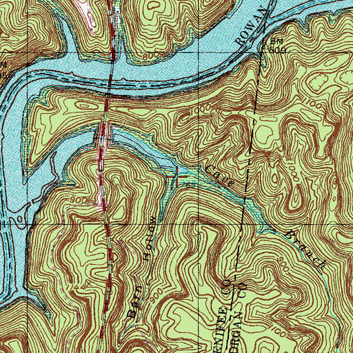Topographic Map of Barn Hollow, KY