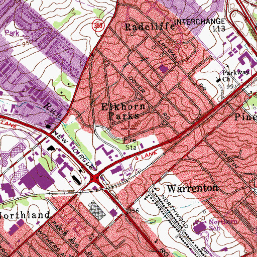 Topographic Map of Elkhorn Parks, KY