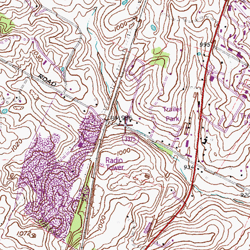 Topographic Map of Catnip, KY