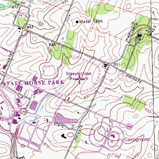 Topographic Map of Steeplechase Racetrack, KY