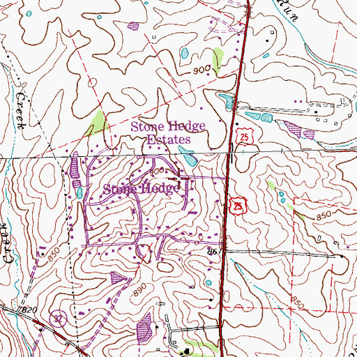 Topographic Map of Stone Hedge Estates, KY