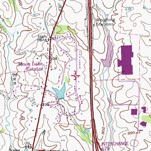 Topographic Map of Moon Lake Estates, KY