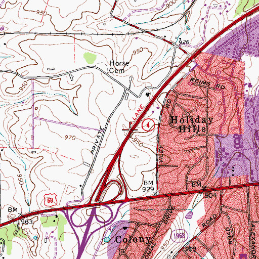 Topographic Map of Paynes, KY