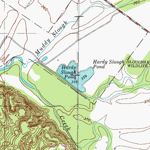 Topographic Map of Hardy Slough Pond, KY