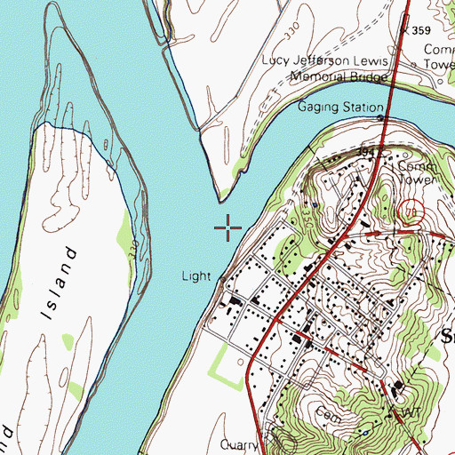 Topographic Map of Cumberland River, KY
