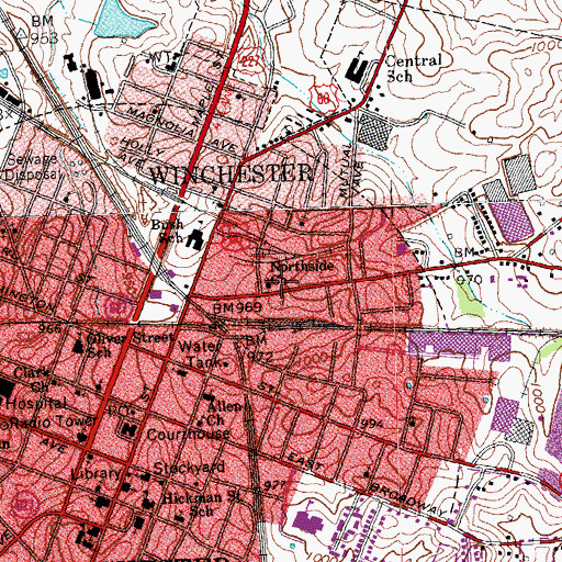 Topographic Map of Northside Church, KY